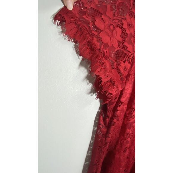 Torrid Sz 3 A Line Lace Overlay Cocktail Formal Pretty Red Party Dress - Picture 9 of 16